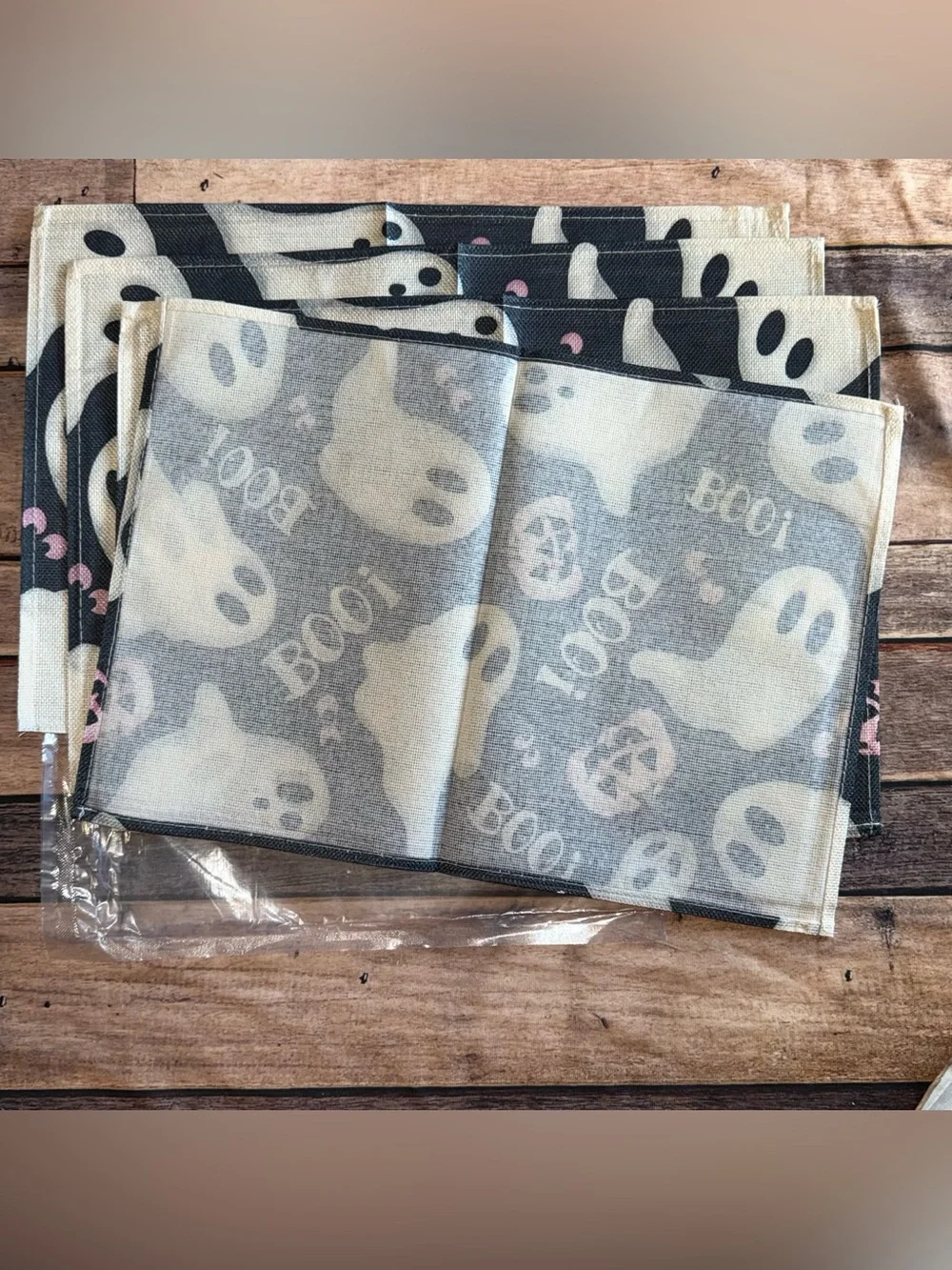 Halloween BOO Ghost Placemats Set Of 4